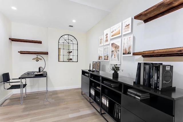 75 Wall St Unit 18Fg, New York City, NY 10005 - office featuring light wood finished floors, baseboards, and recessed lighting