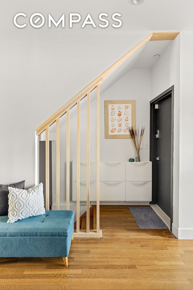 495 Rutland Rd Unit 1, New York City, NY 11203 - entrance foyer with light wood-type flooring and lofted ceiling