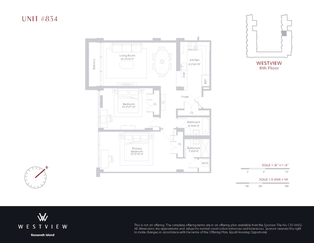 625 Main St Unit 834, New York City, NY 10044 - floor plan / room layout