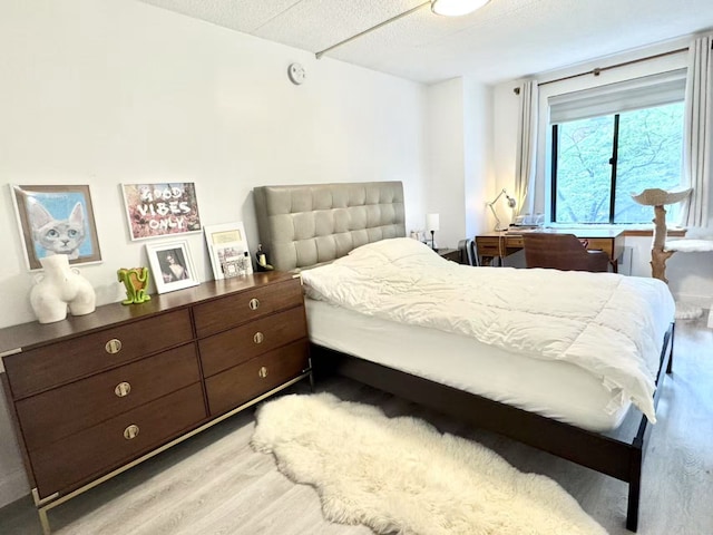 280 Rector Pl Unit 2K, New York City, NY 10280 - bedroom featuring light wood-style floors and a textured ceiling