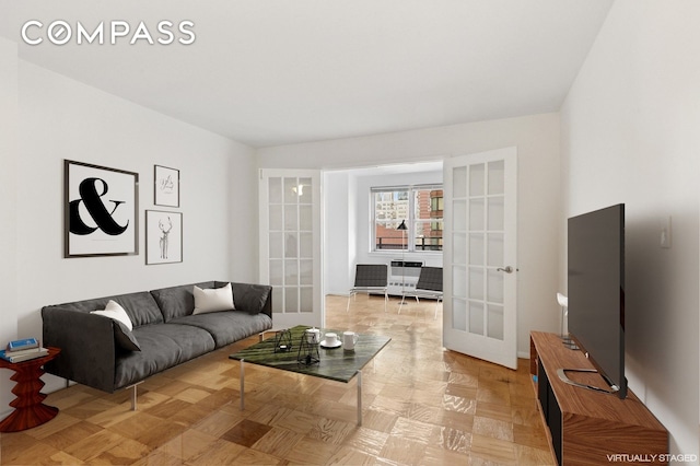 333 E 79th St Unit 9Y, New York City, NY 10075 - living room featuring french doors