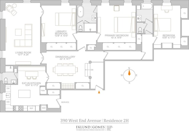 390 W End Ave Unit 2H, New York City, NY 10024 - room layout