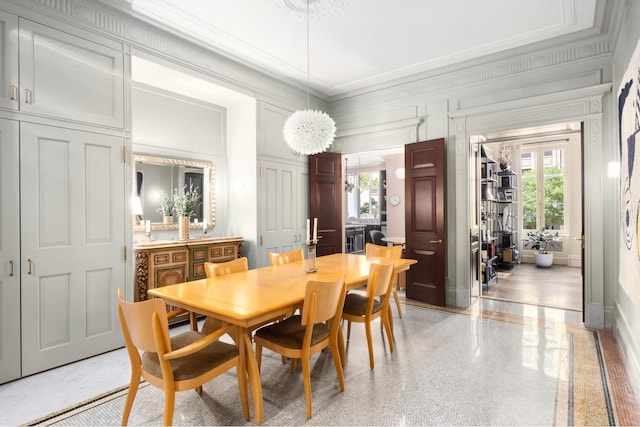 390 W End Ave Unit 2H, New York City, NY 10024 - dining room featuring a decorative wall and crown molding