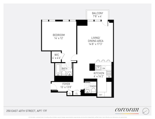 250 E 40th St Unit 17F, New York City, NY 10016 - view of property floor plan
