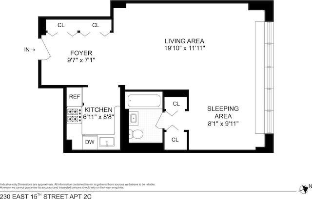 230 E 15th St Unit 2C, New York City, NY 10003 - home floor plan