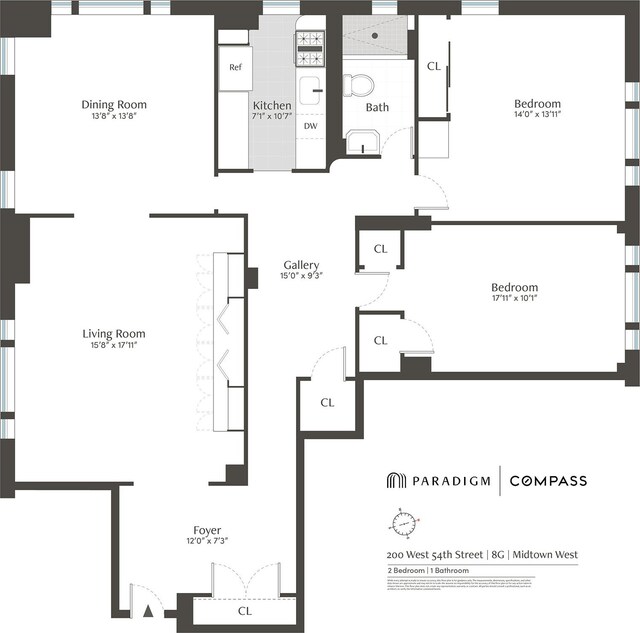 200 W 54th St Unit 8G, New York City, NY 10019 - room layout