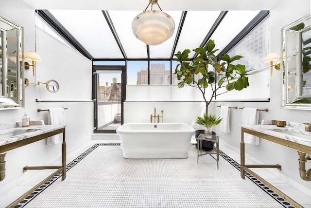 45 E 30th St Phb, Phb, New York City, NY 10016 - bathroom with a freestanding tub and a city view