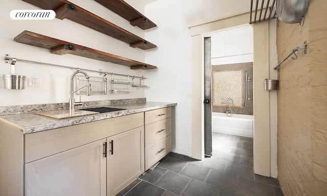 107 W 106th St Unit A, New York City, NY 10025 - kitchen featuring open shelves, a sink, and light countertops