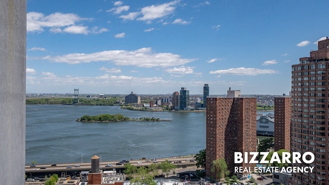 302 E 96th St Unit 502, New York City, NY 10128 - water view featuring nearby urban area and a notable bridge