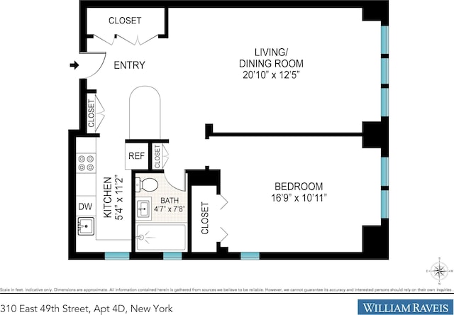 310 E 49th St Unit 4-D, New York City, NY 10017 - home floor plan