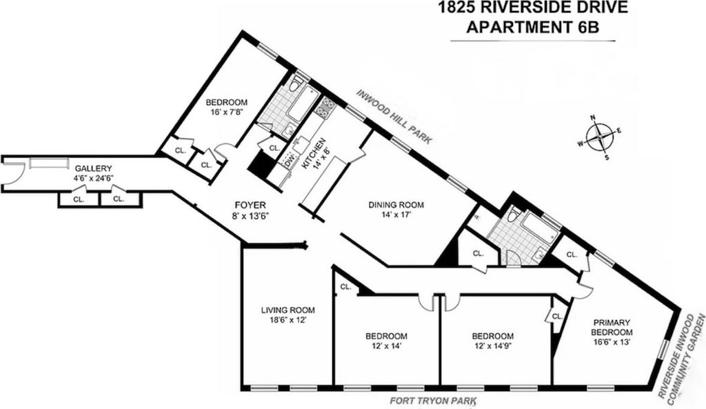 1825 Riverside Dr Unit 6B, New York City, NY 10034 - home floor plan