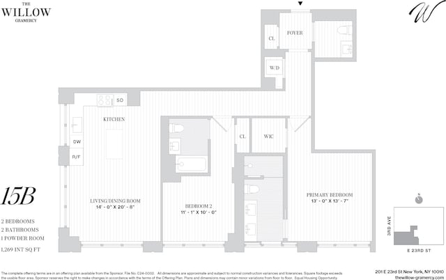 201 E 23rd St Unit 15B, New York City, NY 10010 - home floor plan