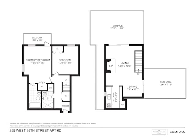 255 W 95th St Unit 6D, New York City, NY 10025 - view of property floor plan