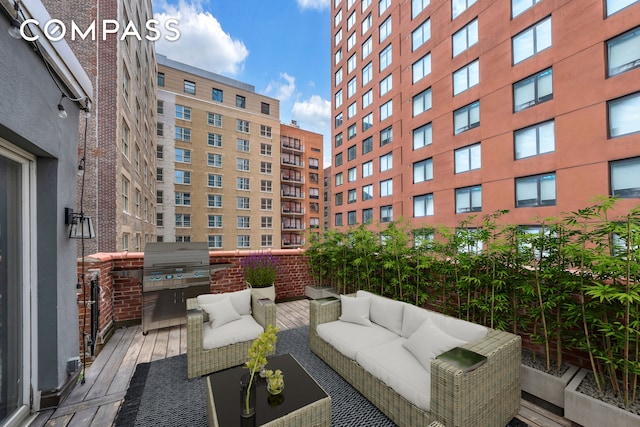 255 W 95th St Unit 6D, New York City, NY 10025 - view of patio with outdoor lounge area and a grill