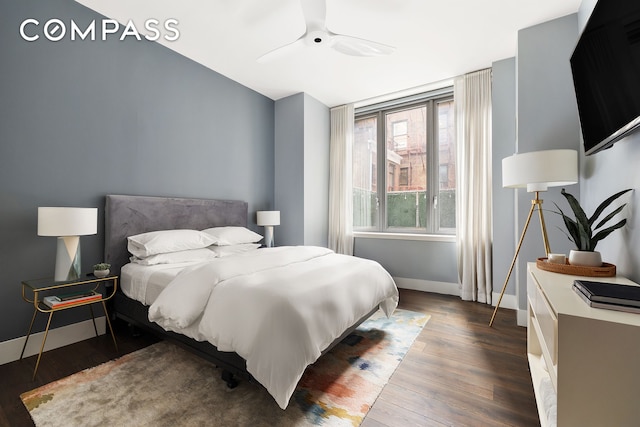 4 W 21st St Unit 2D, New York City, NY 10010 - bedroom featuring wood finished floors, ceiling fan, and lofted ceiling