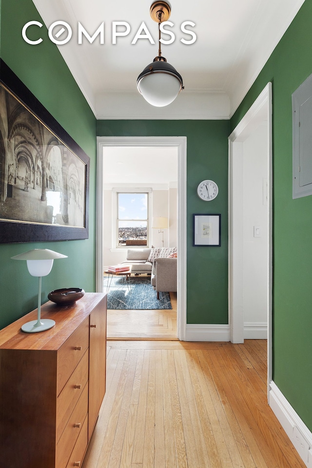 39 Plaza St W Unit 7C, New York City, NY 11217 - hall with light wood-style flooring and baseboards