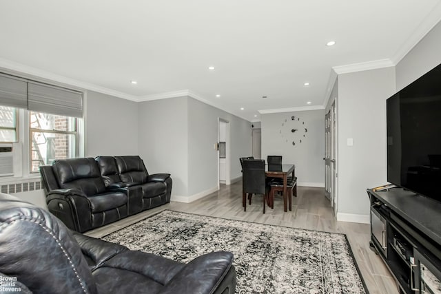 5639 Netherland Ave Unit 5C, New York City, NY 10471 - living room with recessed lighting, light wood-type flooring, and radiator