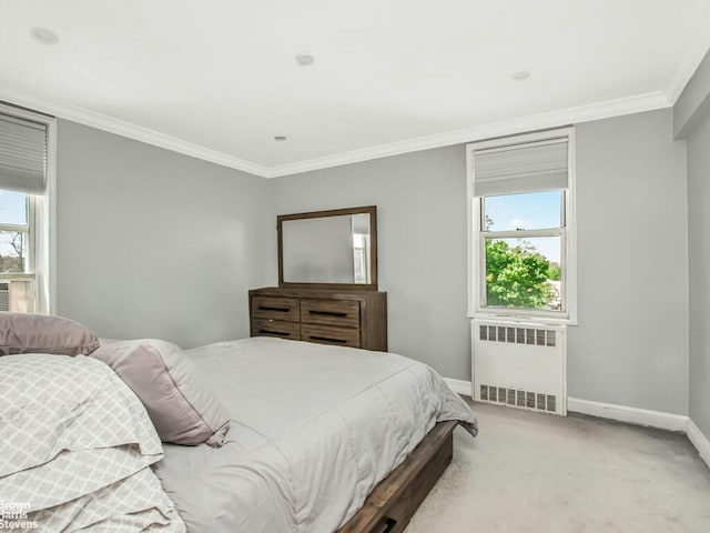5639 Netherland Ave Unit 5C, New York City, NY 10471 - bedroom featuring radiator heating unit, baseboards, ornamental molding, and carpet