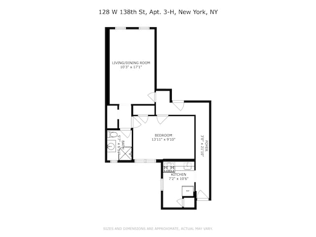 128 W 138th St Unit 3H, New York City, NY 10030 - view of floor plan / room layout