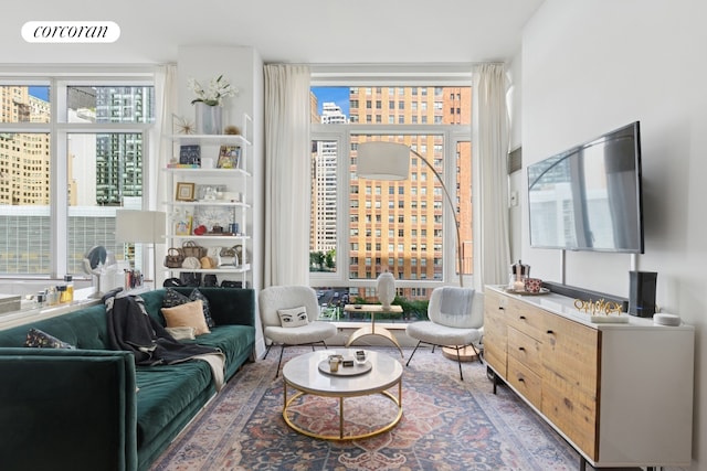 70 Little W St Unit 6J, New York City, NY 10280 - living area featuring healthy amount of natural light