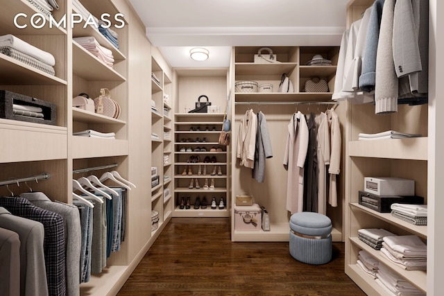 45 E 72nd St Unit 9Bc, New York City, NY 10021 - walk in closet with dark wood-style flooring