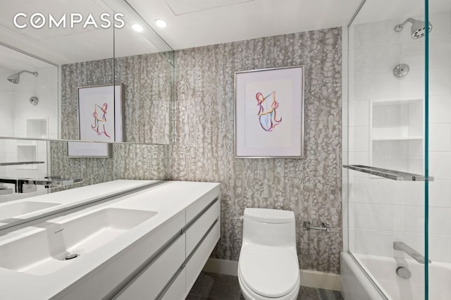 188 E 70th St Unit 10Cb, New York City, NY 10021 - full bath with vanity, toilet, and tub / shower combination