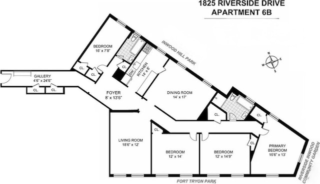 1825 Riverside Dr Unit 6B, New York City, NY 10034 - home floor plan