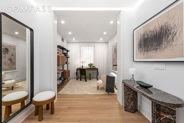 420 E 75th St Unit 3, New York City, NY 10021 - office area with light wood-style floors and recessed lighting