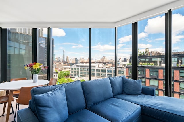 21-30 44th Dr Unit 7C, New York City, NY 11101 - living room with a skyline view and healthy amount of natural light