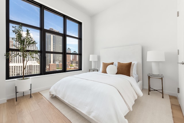 29 Huron St Unit 10Ae, New York City, NY 11222 - bedroom featuring wood finished floors, baseboards, and a view of city