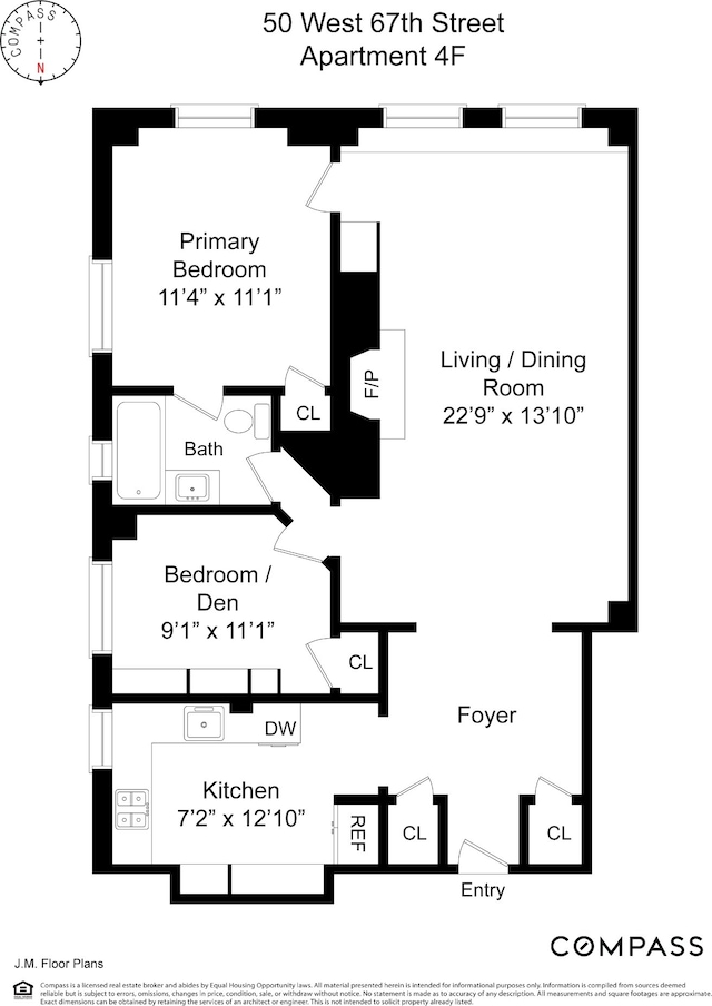 50 W 67th St Unit 4F, New York City, NY 10023 - home floor plan