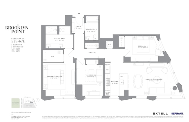 1 City Pt Unit 59E, New York City, NY 11201 - home floor plan