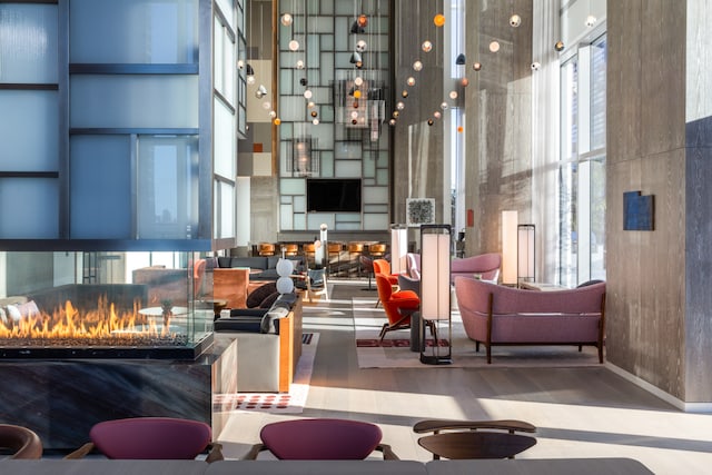 1 City Pt Unit 59E, New York City, NY 11201 - lobby with a towering ceiling