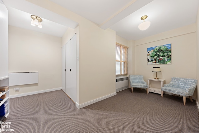 3 E 71st St Unit 7/8C, New York City, NY 10021 - living area with radiator, carpet floors, and baseboards