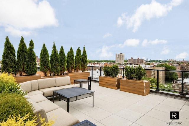 2100 Bedford Ave Unit 7-A, New York City, NY 11226 - view of patio featuring an outdoor hangout area and a city view