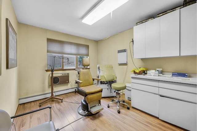 2256 Hendrickson St Unit P1, New York City, NY 11234 - office area with a baseboard radiator, light wood finished floors, and cooling unit