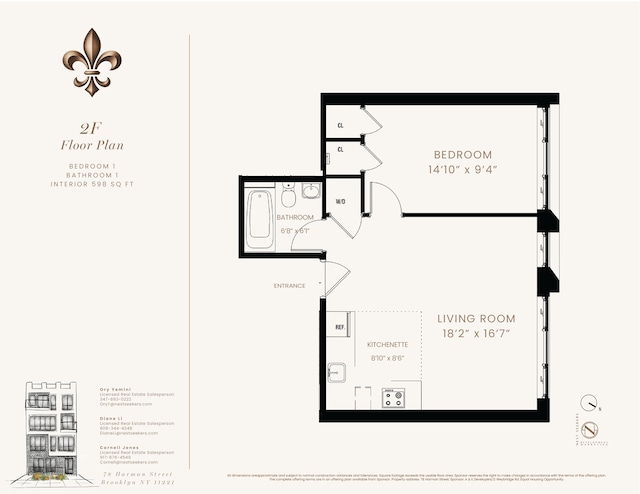 78 Harman St Unit 2-F, New York City, NY 11221 - view of floor plan / room layout