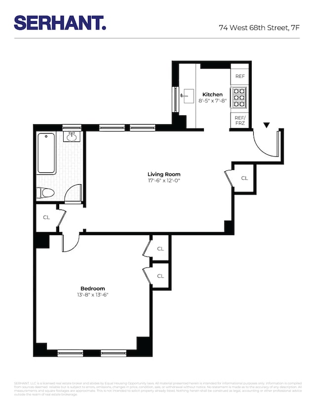 74 W 68th St Unit 7F, New York City, NY 10023 - home floor plan
