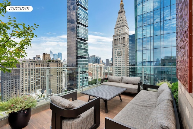 280 Park Ave S Unit 18Ef, New York City, NY 10010 - balcony with a skyline view and an outdoor hangout area