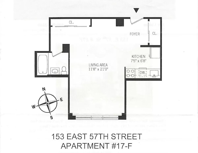 153 E 57th St Unit 17F, New York City, NY 10022 - floor plan / room layout