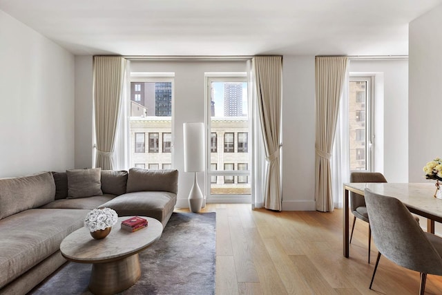 15 W 61st St Unit 12G, New York City, NY 10023 - living room with light wood-style floors