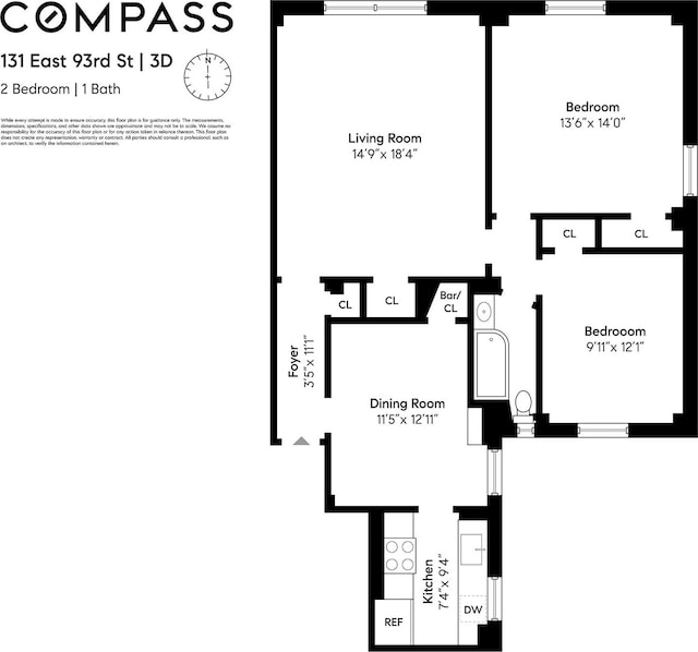 131 E 93rd St Unit 3D, New York City, NY 10128 - room layout