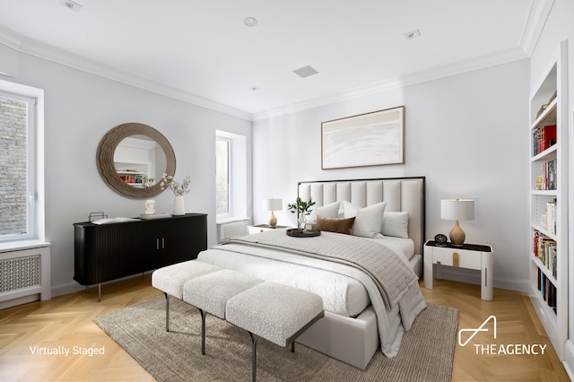 303 W 80th St Unit 2B1B, New York City, NY 10024 - bedroom with crown molding and baseboards