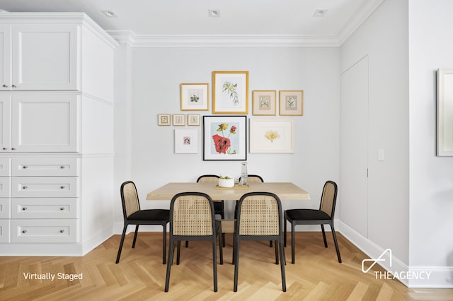 303 W 80th St Unit 2B1B, New York City, NY 10024 - dining space with ornamental molding and baseboards