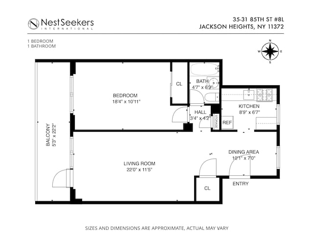 35-31 85th St Unit 8-L, New York City, NY 11372 - floor plan / room layout