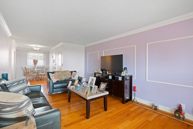 35-31 85th St Unit 8-L, New York City, NY 11372 - living room with ornamental molding and light wood-style floors