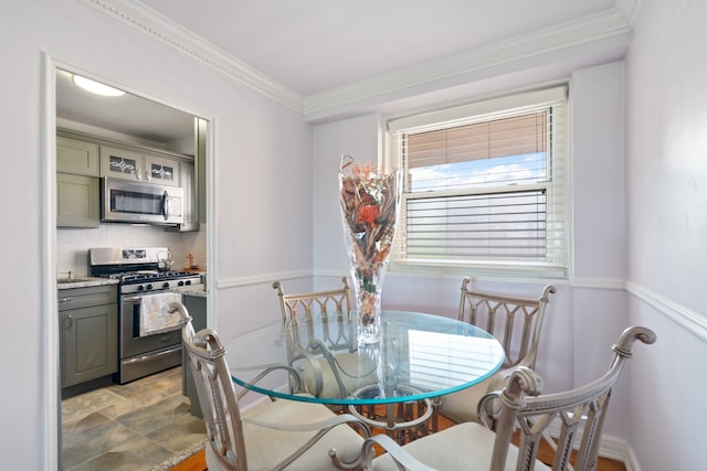 35-31 85th St Unit 8-L, New York City, NY 11372 - dining room featuring crown molding