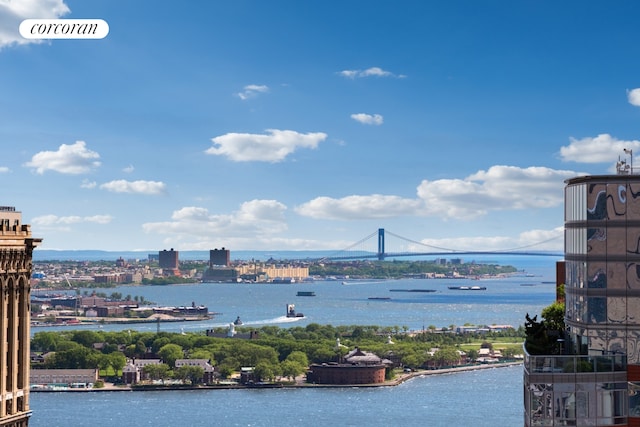 200 Rector Pl Unit 44D, New York City, NY 10280 - water view featuring a notable bridge and nearby urban area