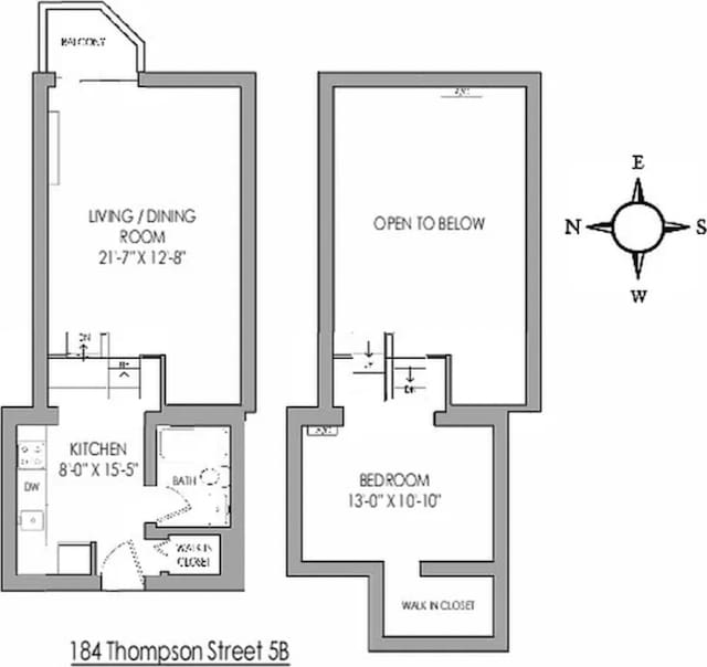 184 Thompson St Unit 5B, New York City, NY 10012 - room layout