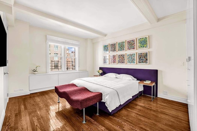 25 E End Ave Unit 10E, New York City, NY 10075 - bedroom with beam ceiling, wood finished floors, and baseboards